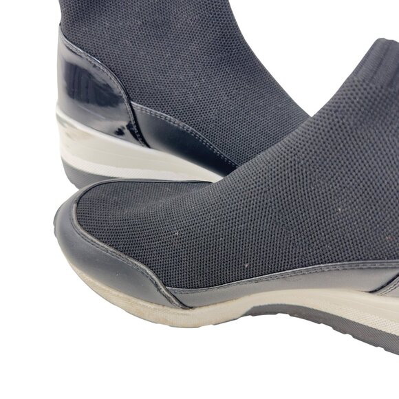 Michael Kors Womens SZ 7 Slip-On Stretch Knit Sock High Top Sneakers Black - Picture 6 of 16